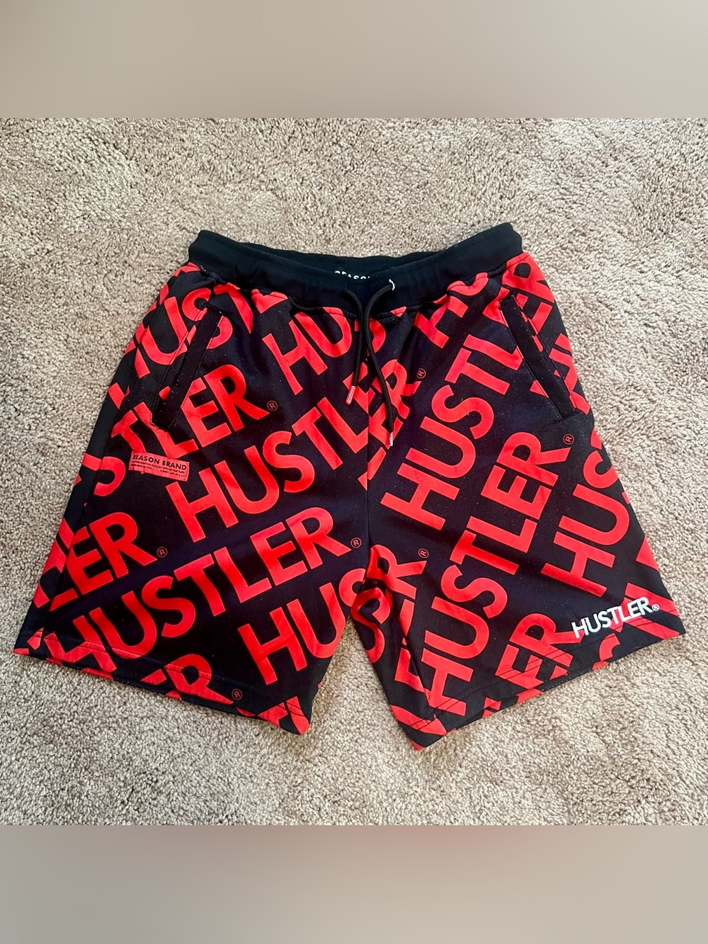 Reason Hustler Logo Black & Red Shorts